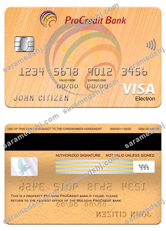 Moldova ProCredit Bank visa electron card